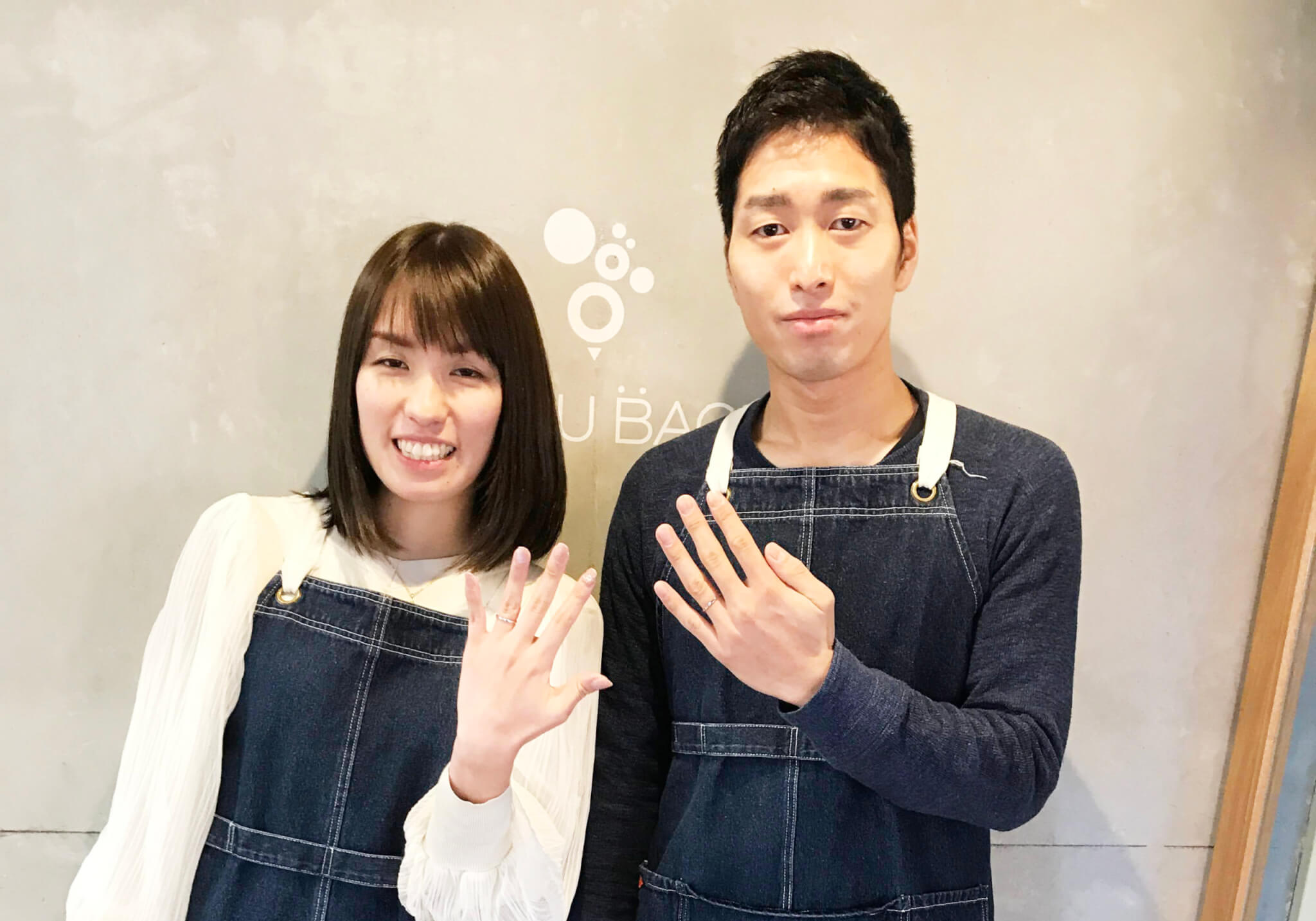 【お客様の声】槌目をいれたきらきら細身のプラチナ結婚指輪