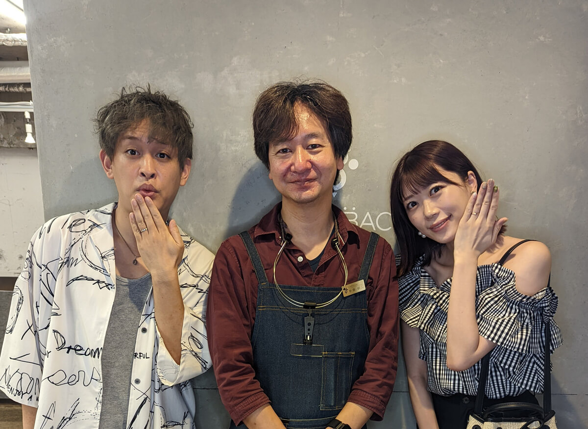 【お客様の声】つや消しした旋盤加工の手作り結婚指輪